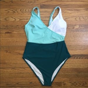 Cupshe color block one piece swim suit
